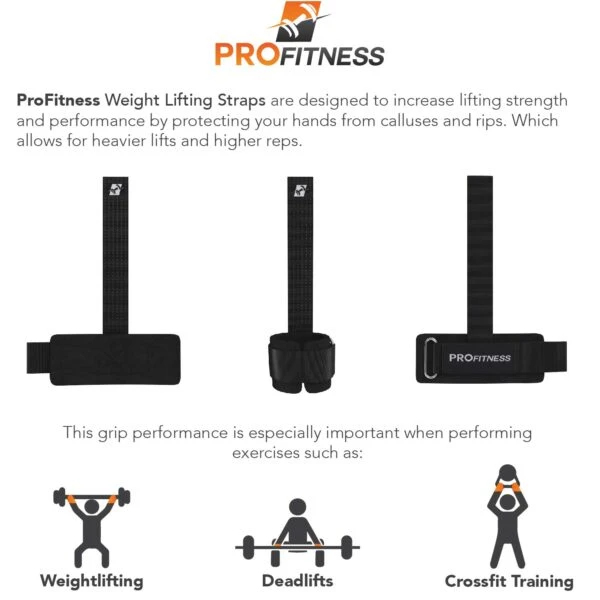 ProFitness Weight Lifting Straps 5 ProFitness Weight Lifting Straps - Image 3